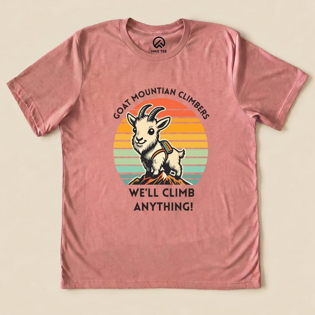 Goat Mountain Climbers Shirt Hike Tee T-Shirt Heather Mauve / S