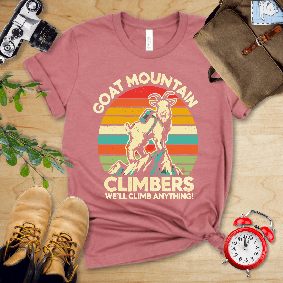 Printify T-Shirt Heather Mauve / S Goat Mountain Climbers Shirt