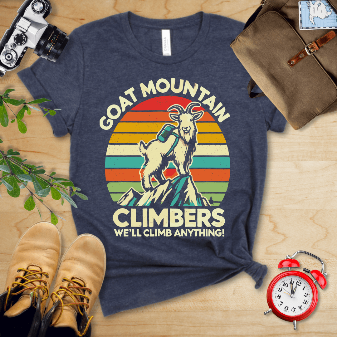 Printify T-Shirt Heather Navy / S Goat Mountain Climbers Shirt