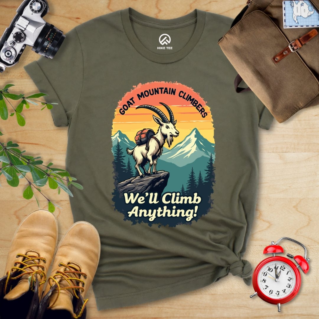 Hike Tee T-Shirt Military Green / S Goat Mountain Climbers Shirt