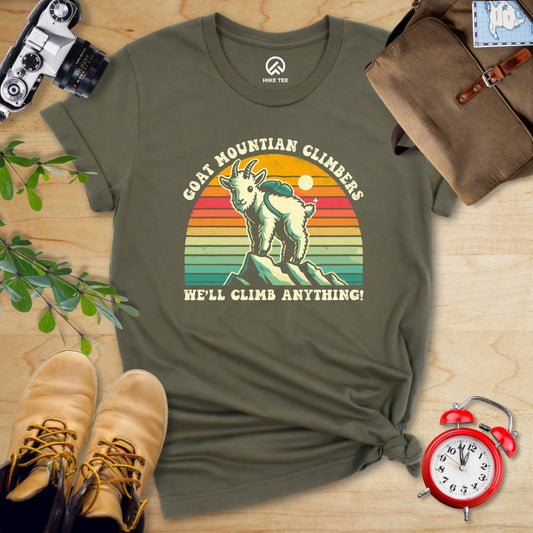 Hike Tee T-Shirt Military Green / S Goat Mountain Climbers Shirt
