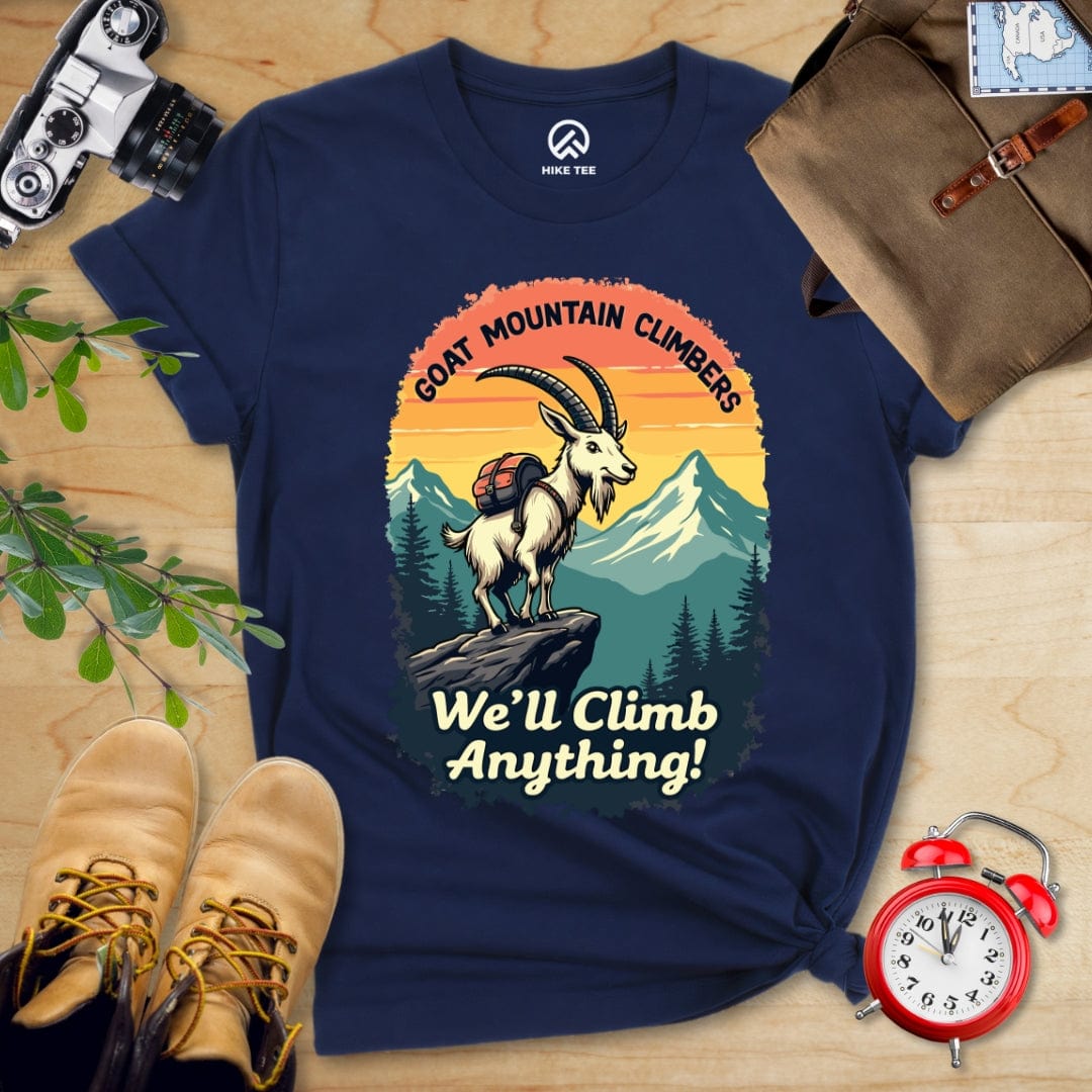 Hike Tee T-Shirt Navy / S Goat Mountain Climbers Shirt