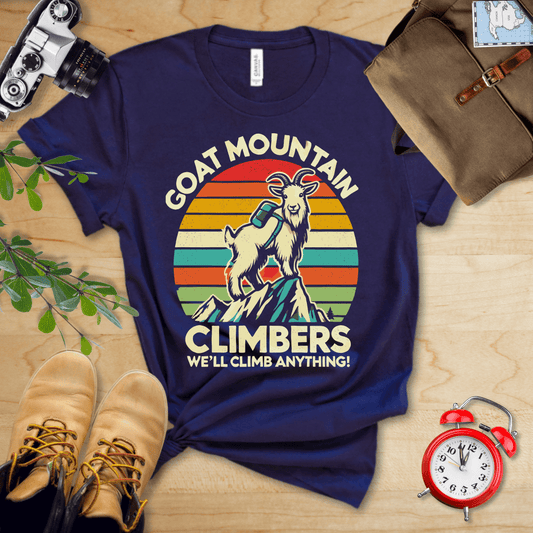 Printify T-Shirt Navy / S Goat Mountain Climbers Shirt