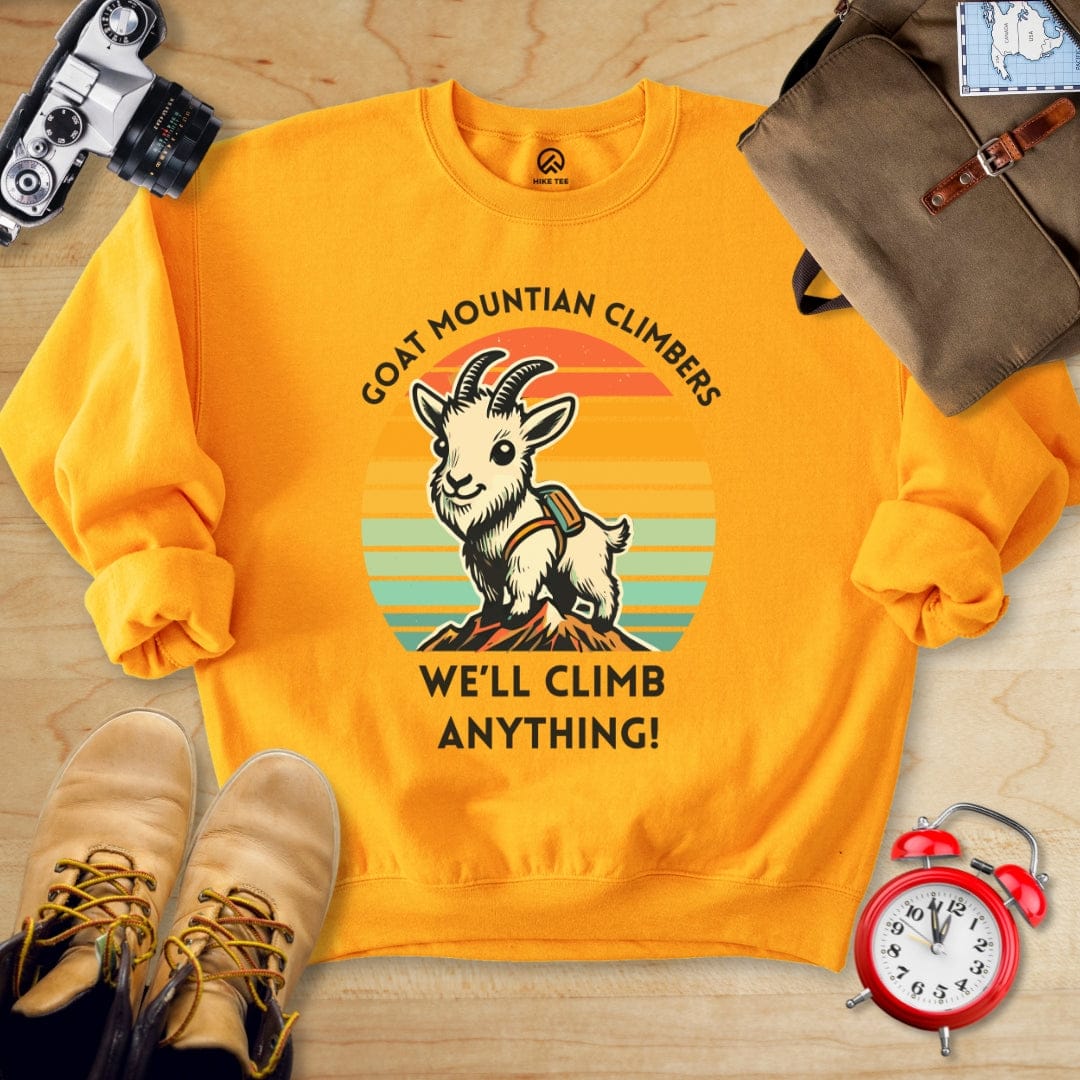 Hike Tee Sweatshirt Gold / S Goat Mountain Climbers Sweatshirt