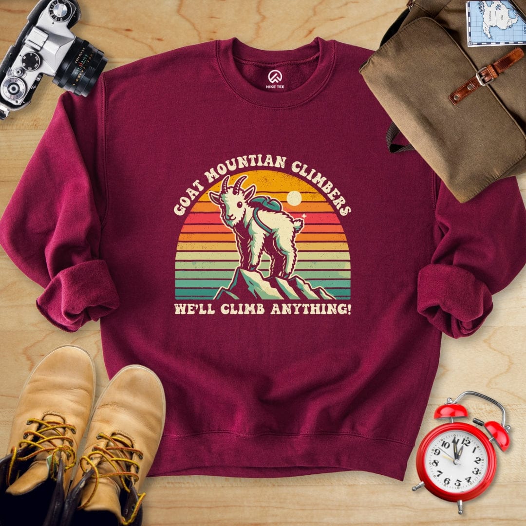 Hike Tee Sweatshirt Maroon / S Goat Mountain Climbers Sweatshirt