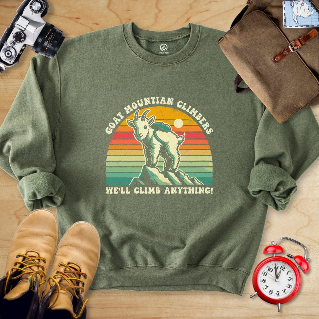 Hike Tee Sweatshirt Military Green / S Goat Mountain Climbers Sweatshirt