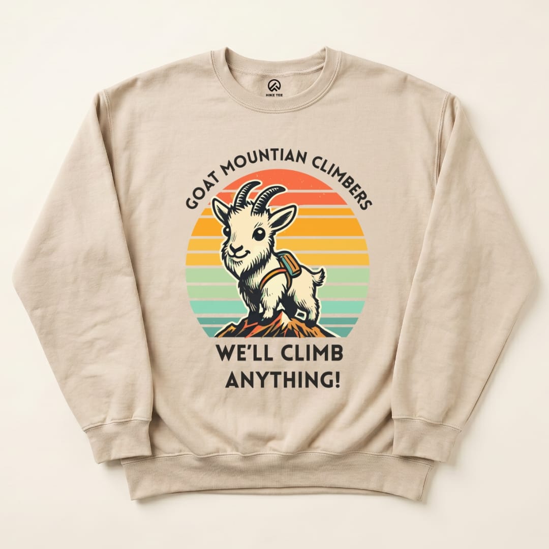 Goat Mountain Climbers Sweatshirt Hike Tee Sweatshirt Sand / S