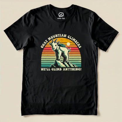 Goat Mountain Climbers Vintage Shirt Hike Tee T-Shirt Black / S