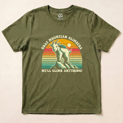 Goat Mountain Climbers Vintage Shirt Hike Tee T-Shirt Military Green / S