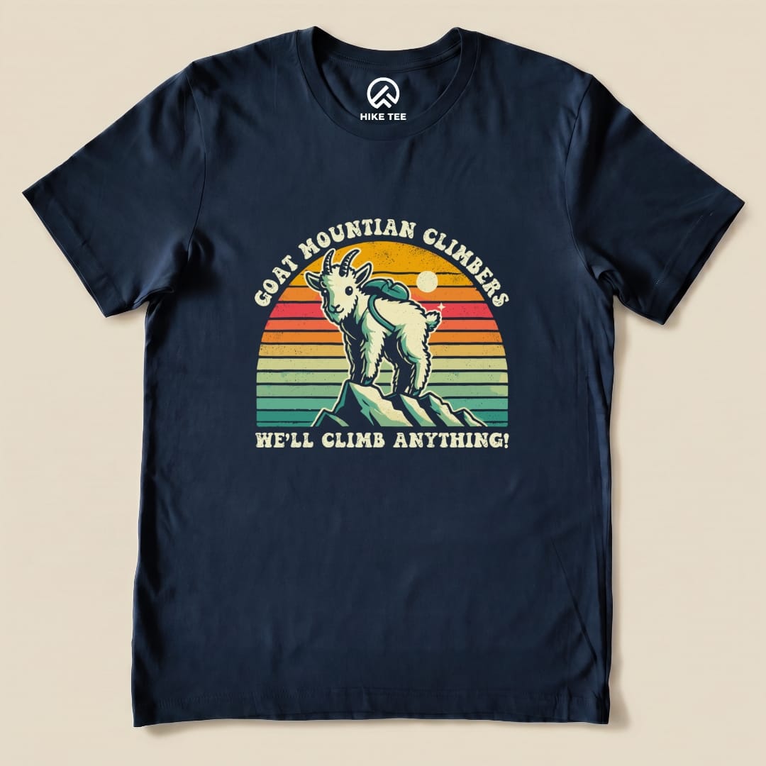 Goat Mountain Climbers Vintage Shirt Hike Tee T-Shirt Navy / S