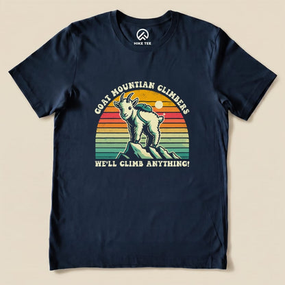 Goat Mountain Climbers Vintage Shirt Hike Tee T-Shirt Navy / S