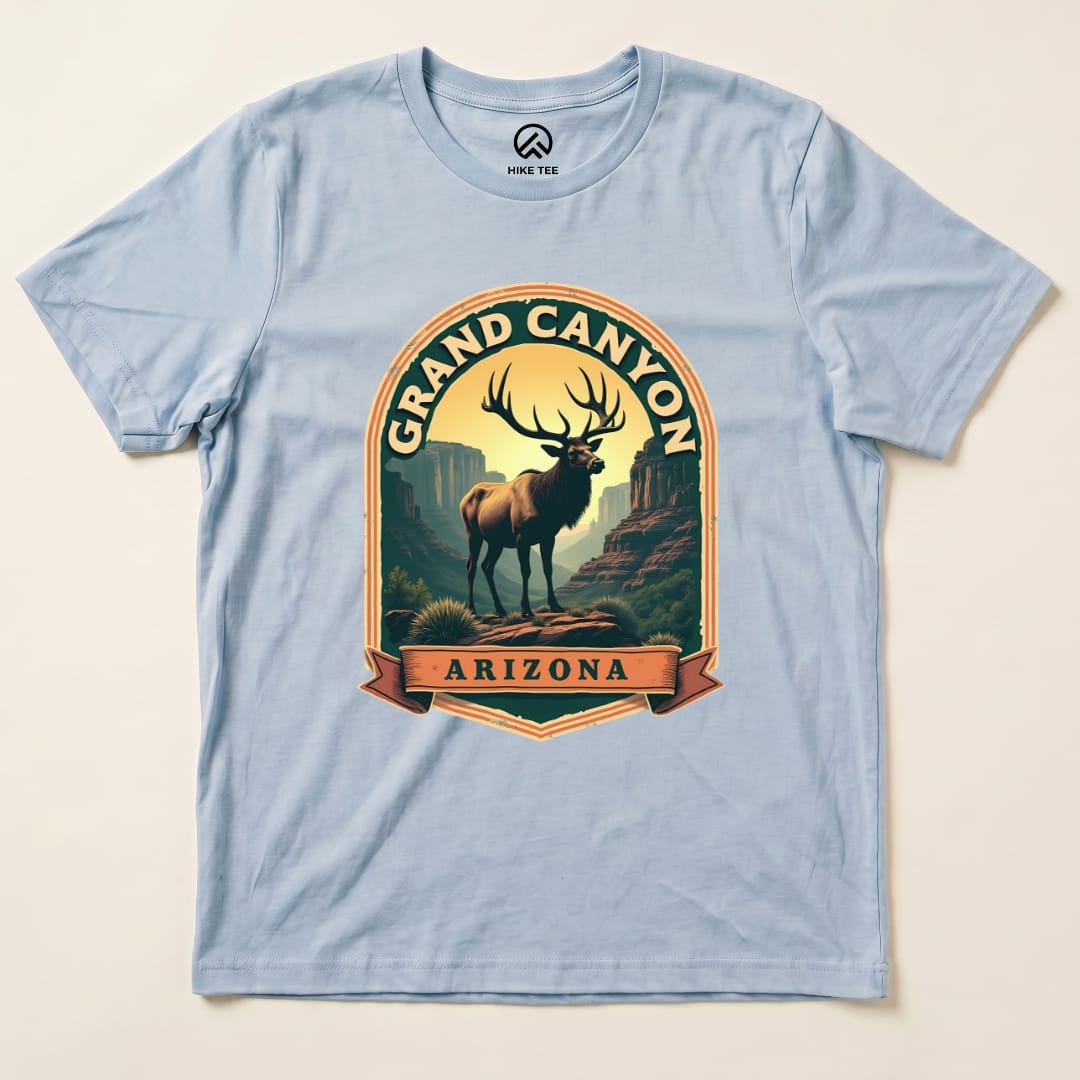 Grand Canyon Elk Shirt Hike Tee T-Shirt Baby Blue / S