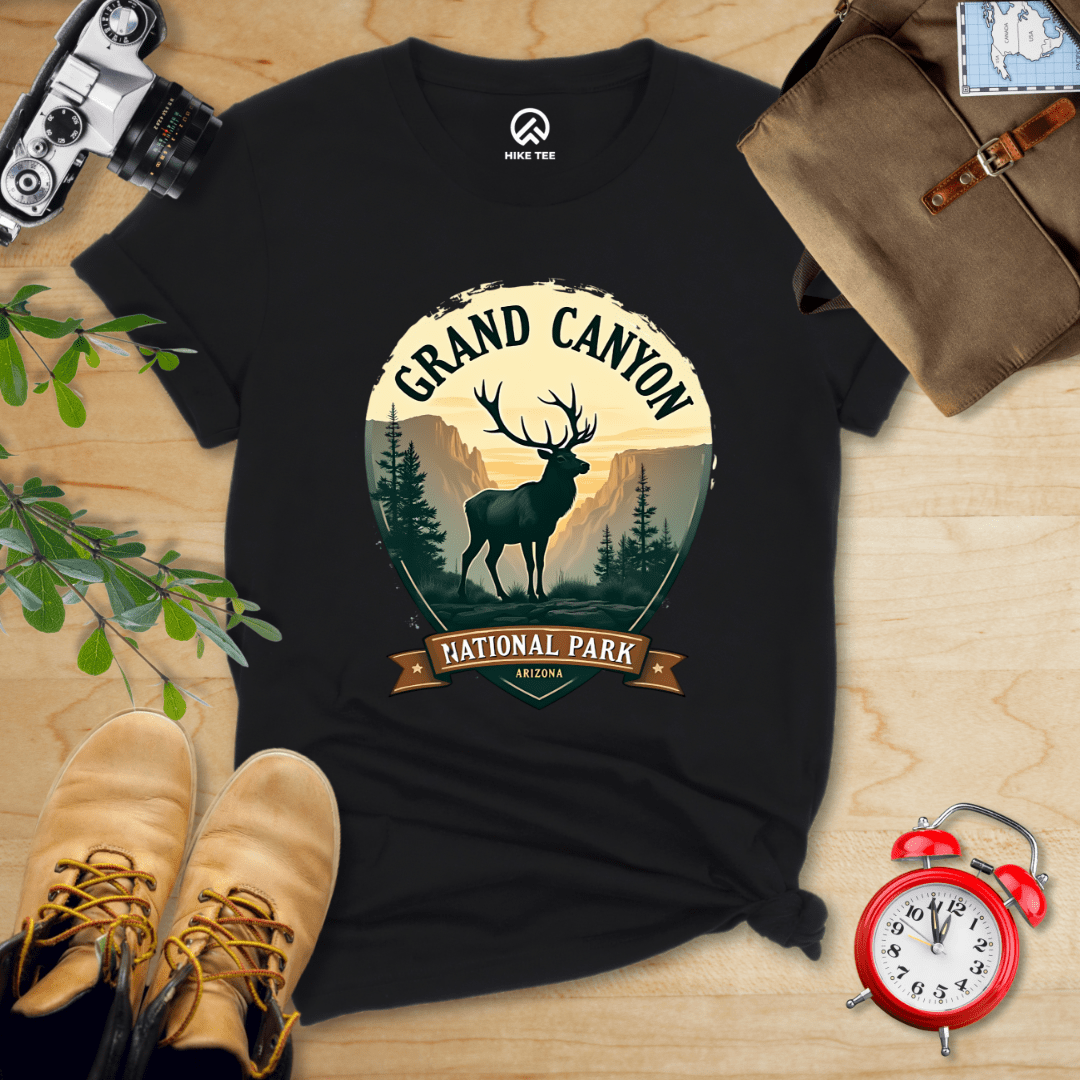 Hike Tee T-Shirt Black / S Grand Canyon Elk Shirt