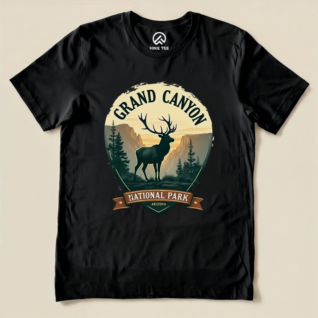 Grand Canyon Elk Shirt Hike Tee T-Shirt Black / S