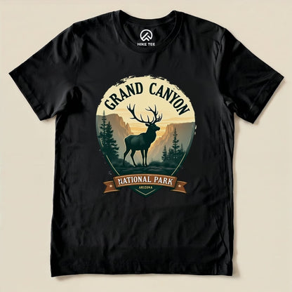 Grand Canyon Elk Shirt Hike Tee T-Shirt Black / S