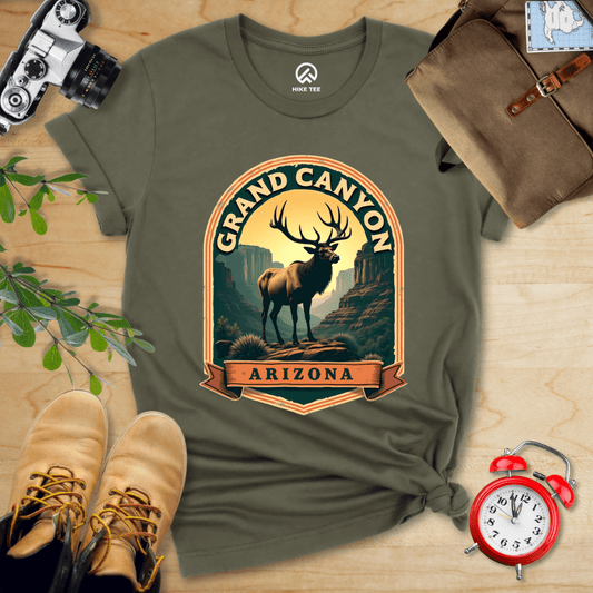 Hike Tee T-Shirt Military Green / S Grand Canyon Elk Shirt