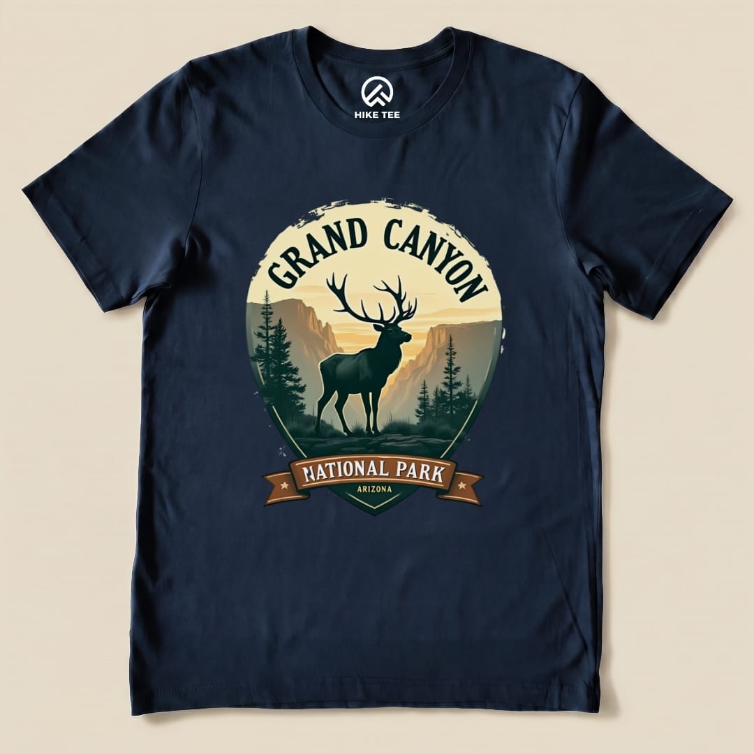 Grand Canyon Elk Shirt Hike Tee T-Shirt Navy / S