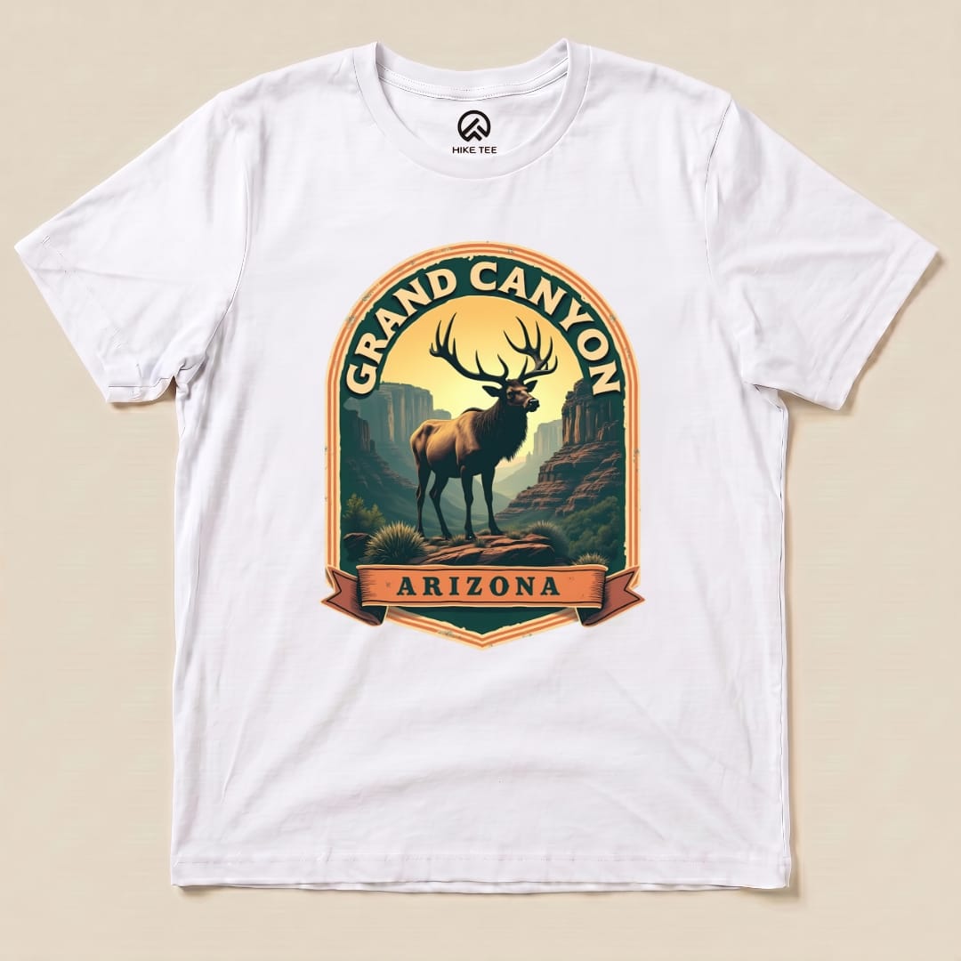 Grand Canyon Elk Shirt Hike Tee T-Shirt White / S