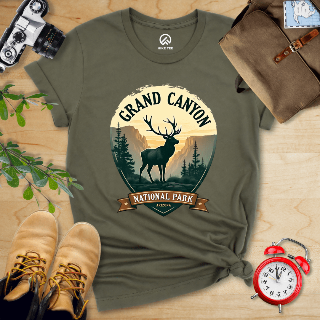 Hike Tee T-Shirt Military Green / S Grand Canyon National Park Shirt
