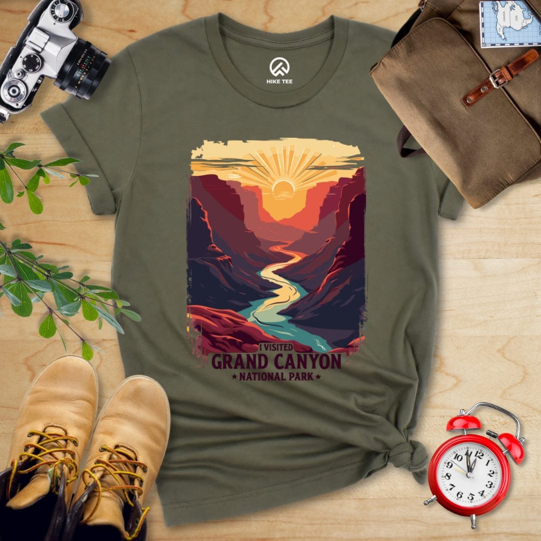 Hike Tee T-Shirt Military Green / S Grand Canyon National Park Shirt