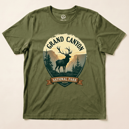 Hike Tee T-Shirt Military Green / S Grand Canyon National Park Shirt