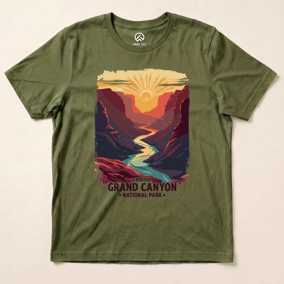 Hike Tee T-Shirt Military Green / S Grand Canyon National Park Shirt