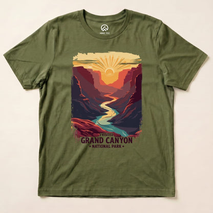 Hike Tee T-Shirt Military Green / S Grand Canyon National Park Shirt