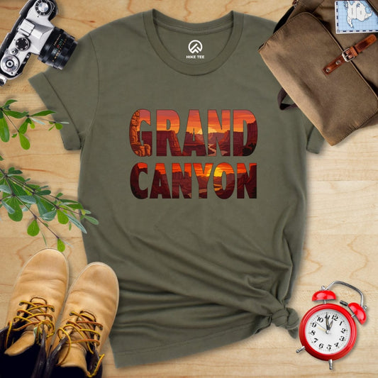 Hike Tee T-Shirt Military Green / S Grand Canyon Red Sunset Shirt