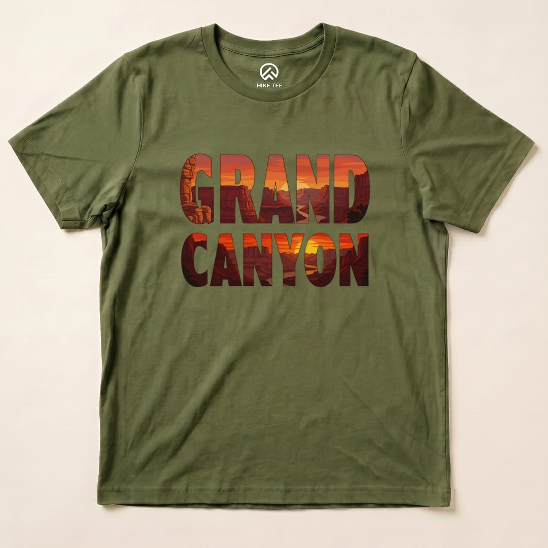 Hike Tee T-Shirt Military Green / S Grand Canyon Red Sunset Shirt