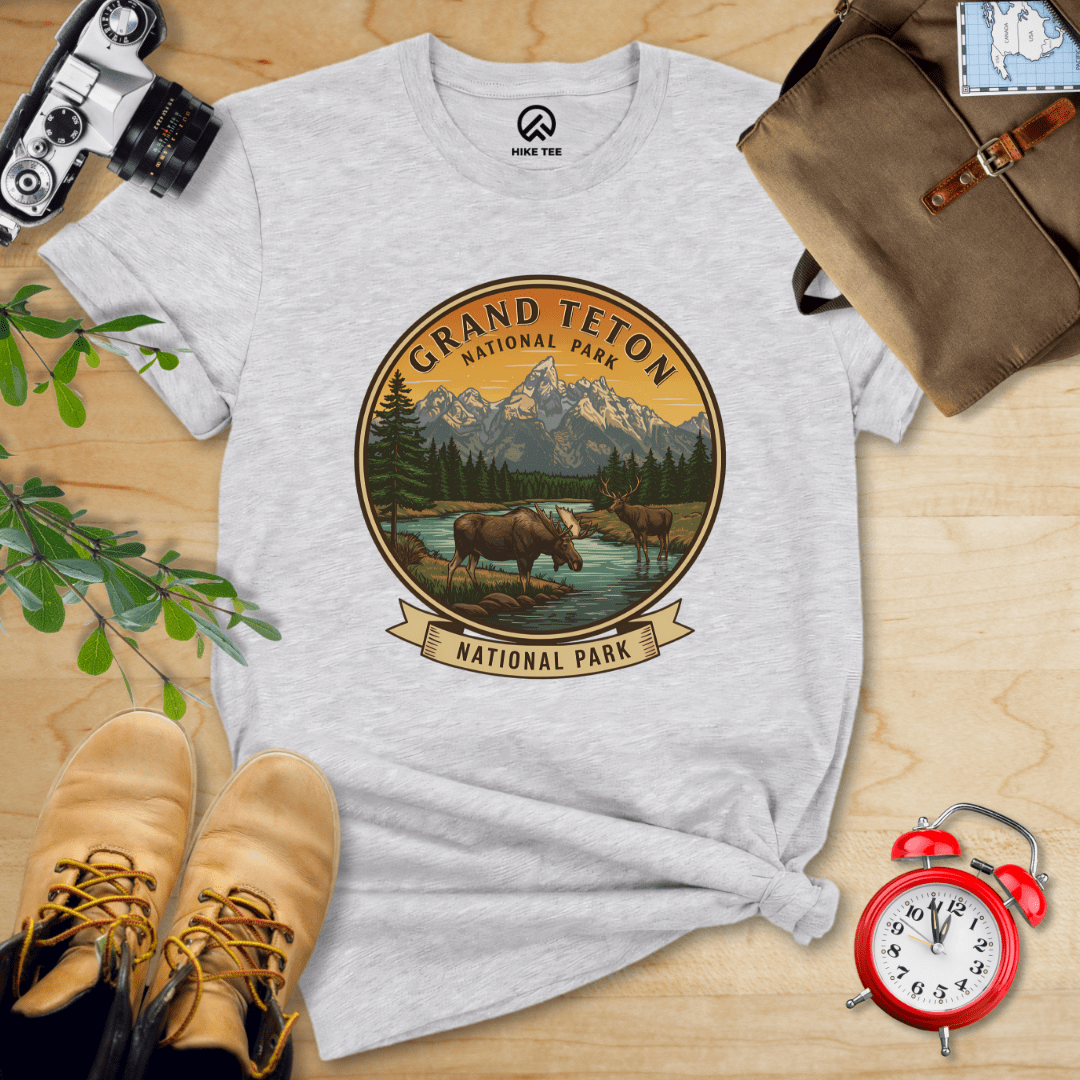 Hike Tee T-Shirt Athletic Heather / S Grand Teton Moose Shirt