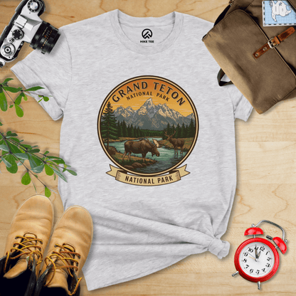 Hike Tee T-Shirt Athletic Heather / S Grand Teton Moose Shirt