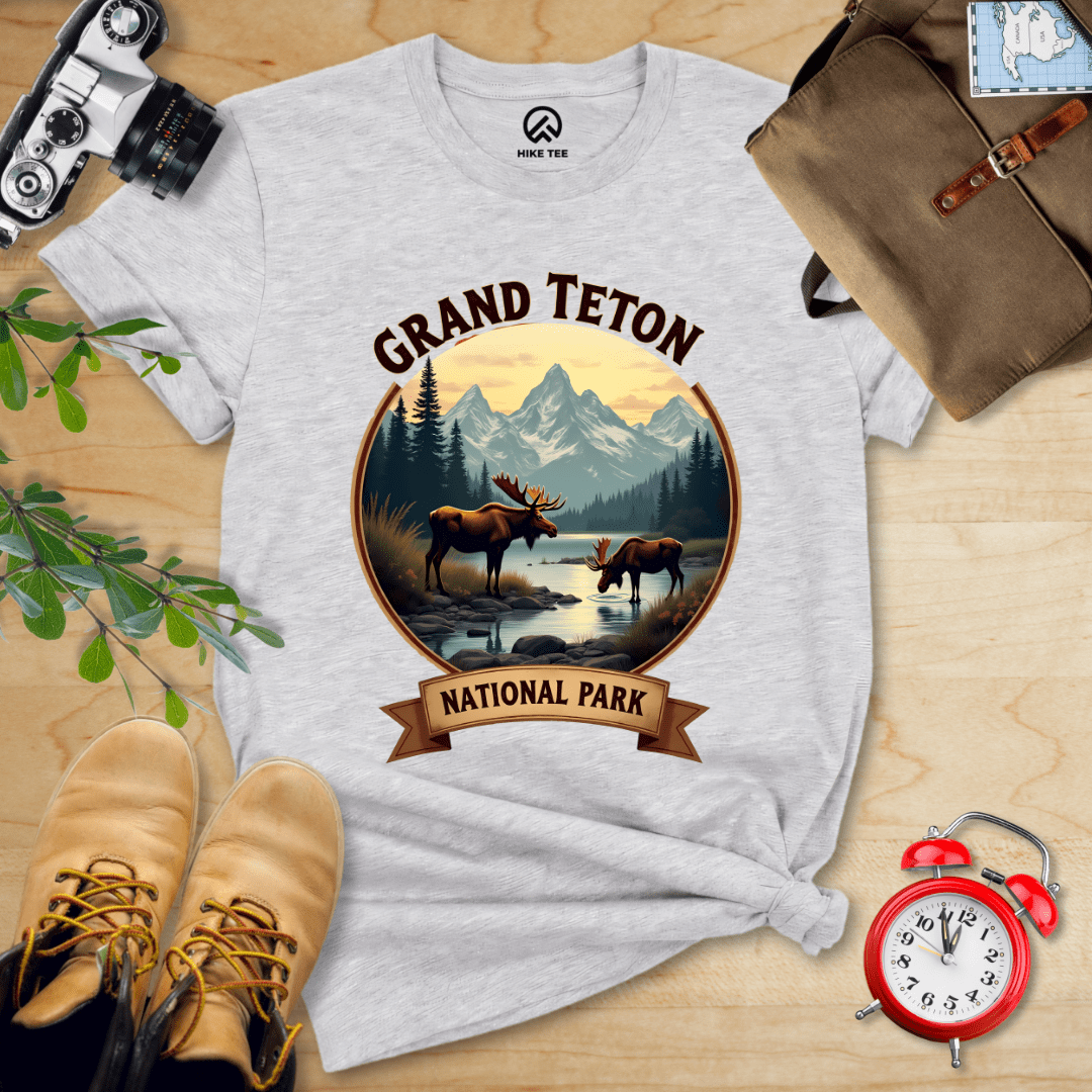 Hike Tee T-Shirt Athletic Heather / S Grand Teton Moose Shirt