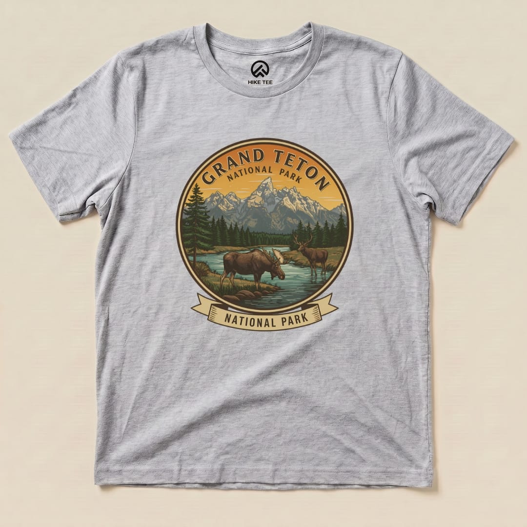 Hike Tee T-Shirt Athletic Heather / S Grand Teton Moose Shirt