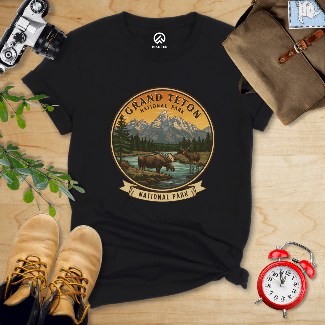 Hike Tee T-Shirt Black / S Grand Teton Moose Shirt
