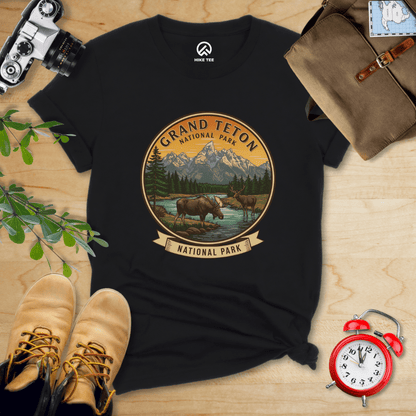 Hike Tee T-Shirt Black / S Grand Teton Moose Shirt