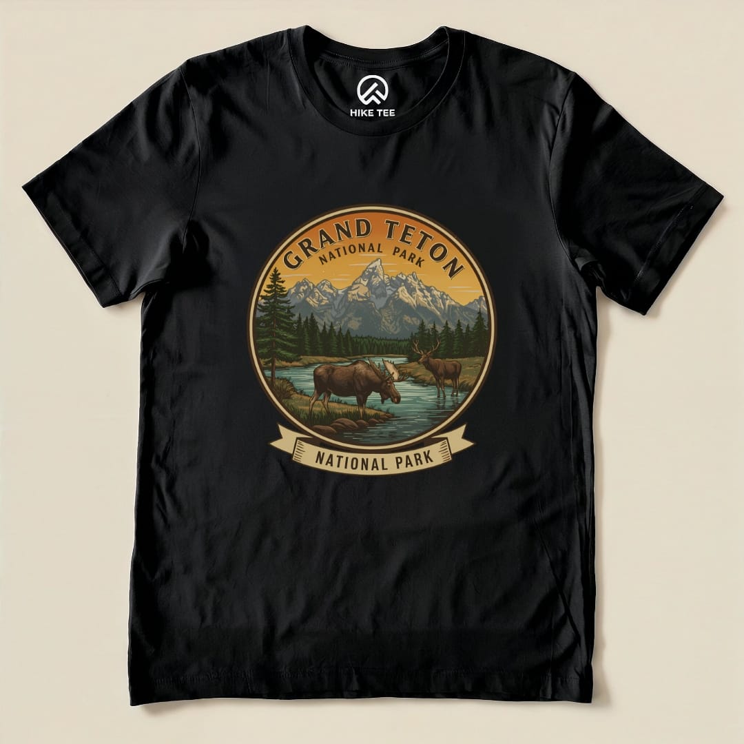 Hike Tee T-Shirt Black / S Grand Teton Moose Shirt