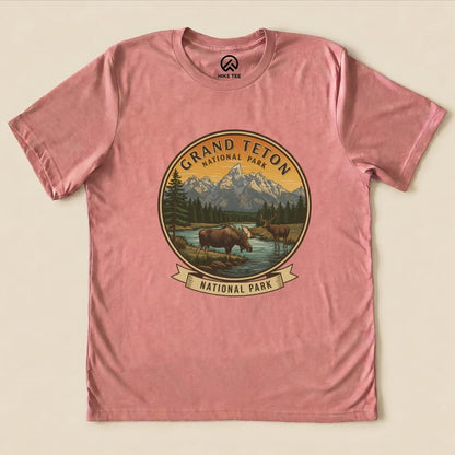 Hike Tee T-Shirt Heather Mauve / S Grand Teton Moose Shirt