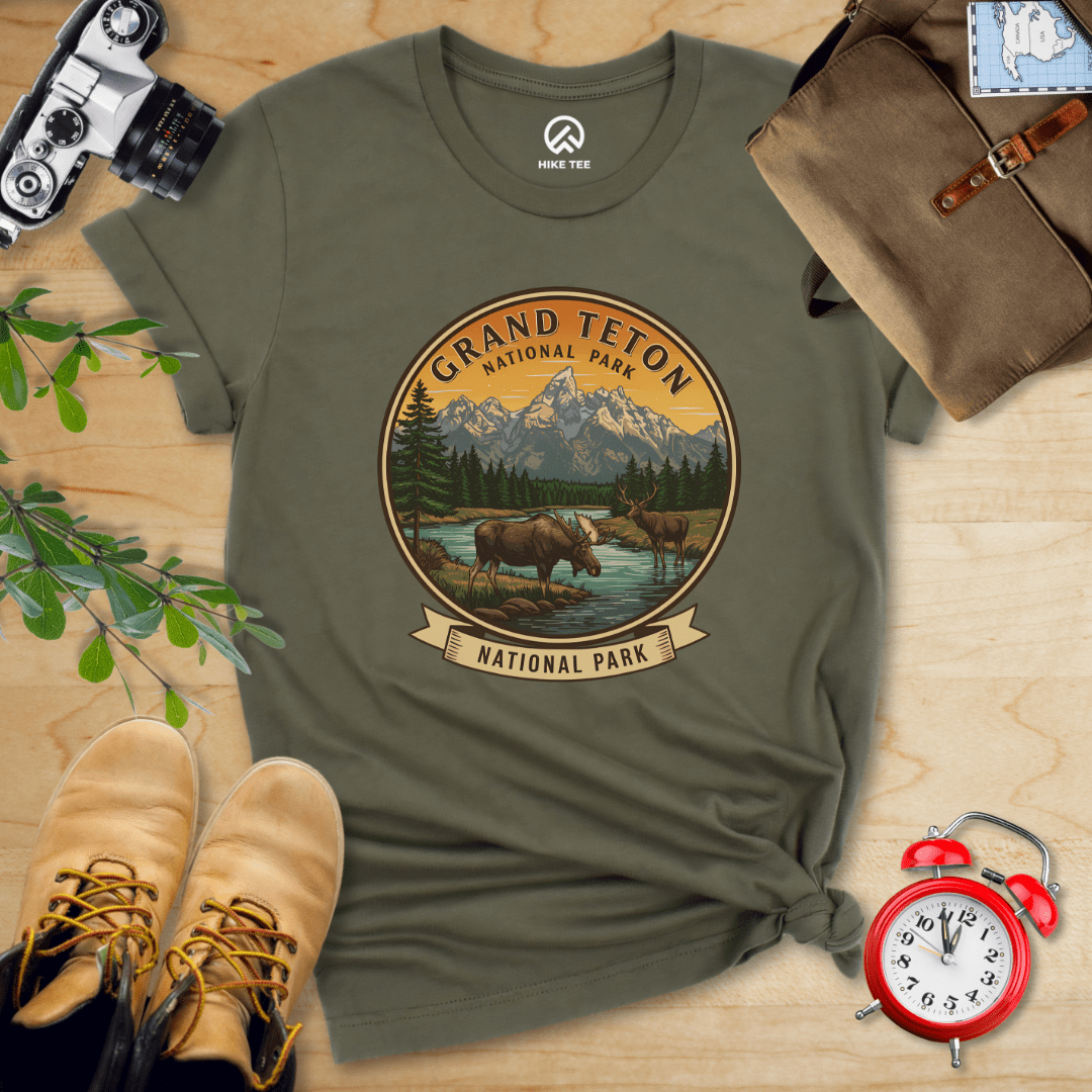 Hike Tee T-Shirt Military Green / S Grand Teton Moose Shirt