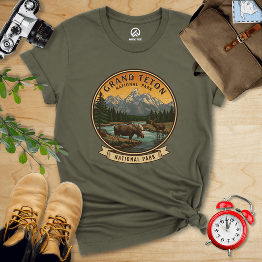 Hike Tee T-Shirt Military Green / S Grand Teton Moose Shirt