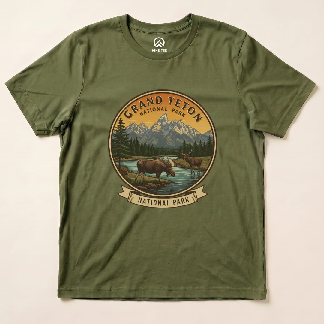 Hike Tee T-Shirt Military Green / S Grand Teton Moose Shirt