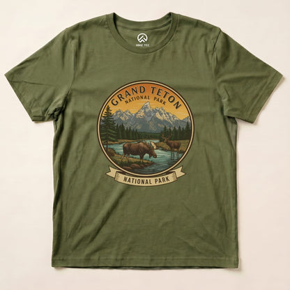 Hike Tee T-Shirt Military Green / S Grand Teton Moose Shirt