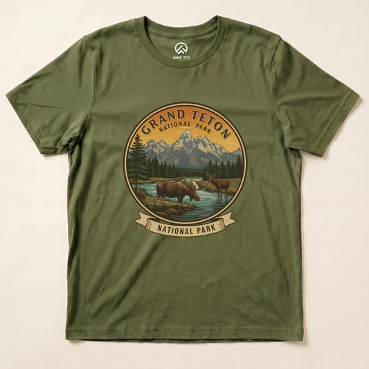 Hike Tee T-Shirt Military Green / S Grand Teton Moose Shirt