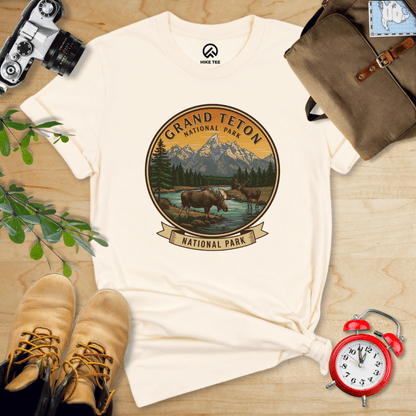 Hike Tee T-Shirt Natural / S Grand Teton Moose Shirt