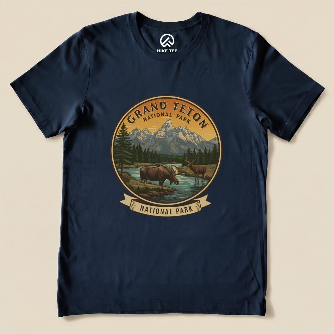 Hike Tee T-Shirt Navy / S Grand Teton Moose Shirt