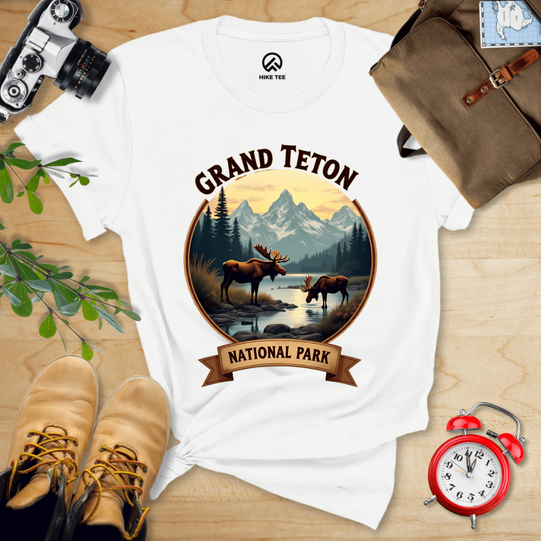 Hike Tee T-Shirt White / S Grand Teton Moose Shirt