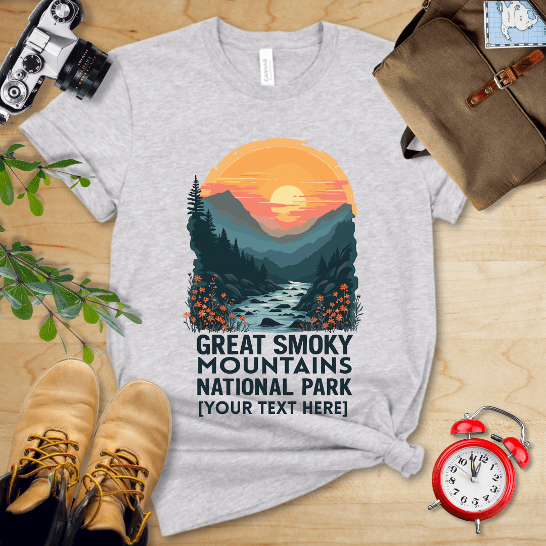 AnywherePOD T-Shirt Athletic Heather / S Great Smoky Mountains National Park Shirt + Personalization