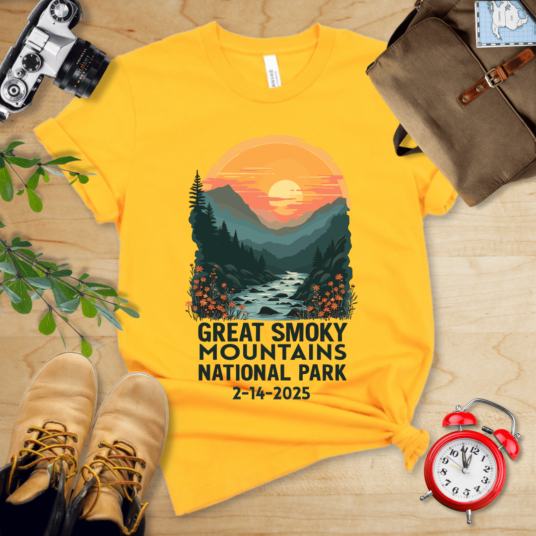 AnywherePOD T-Shirt Gold / S Great Smoky Mountains National Park Shirt + Personalization