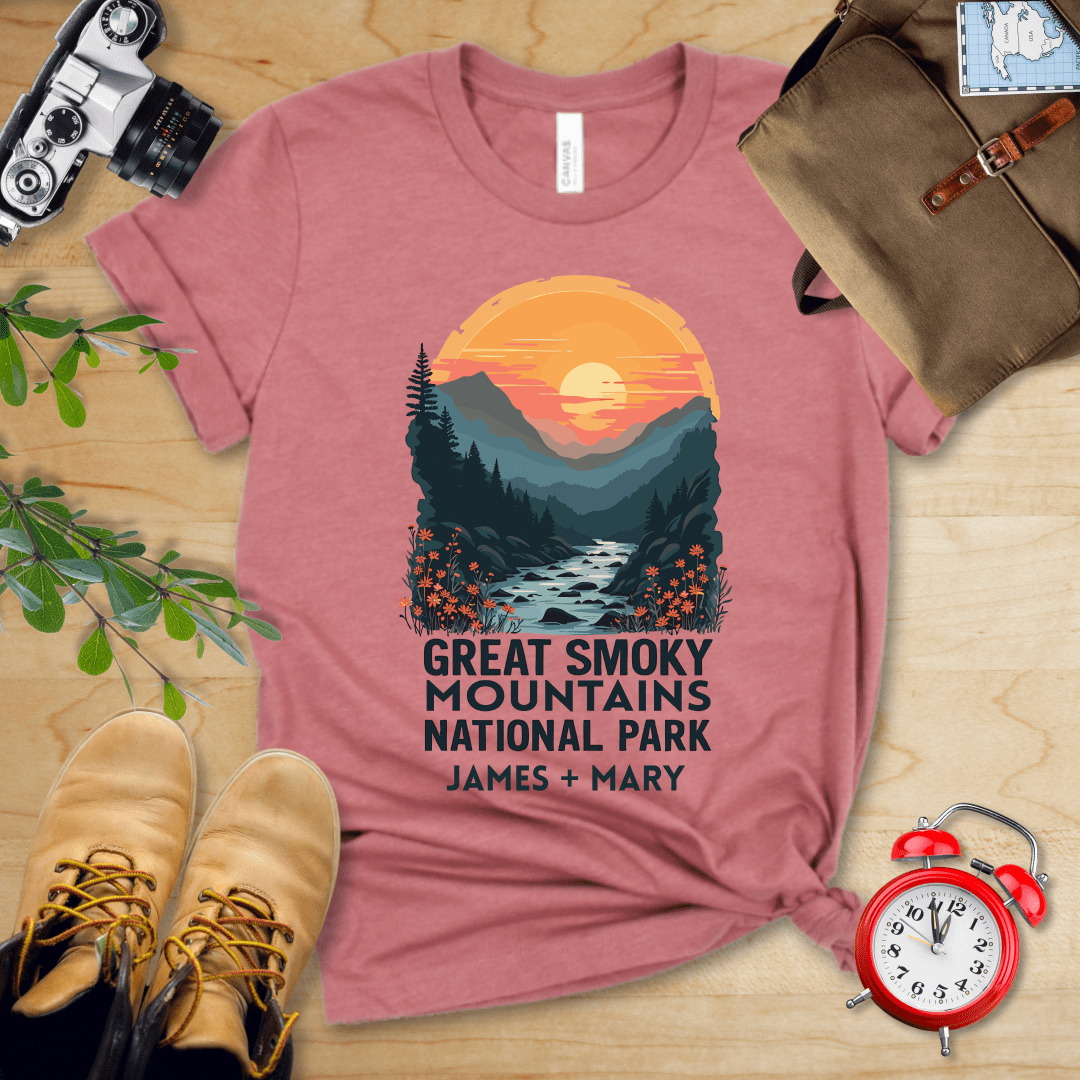 AnywherePOD T-Shirt Heather Mauve / S Great Smoky Mountains National Park Shirt + Personalization