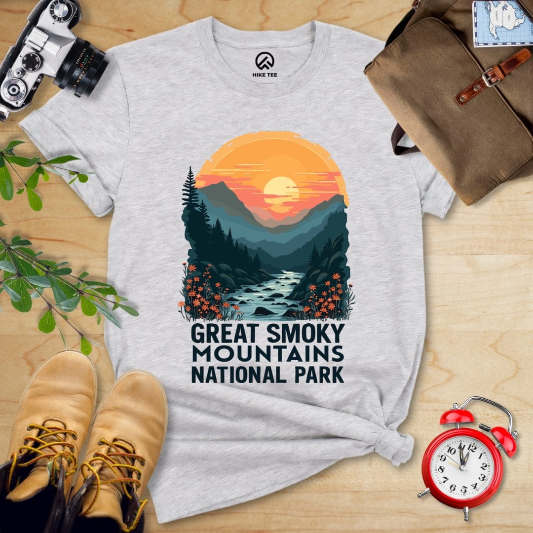 Hike Tee T-Shirt Athletic Heather / S Great Smoky Mountains National Park Shirt