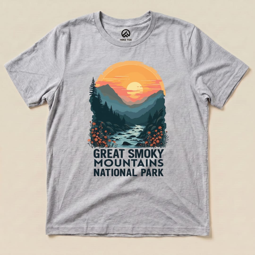 Hike Tee T-Shirt Athletic Heather / S Great Smoky Mountains National Park Shirt